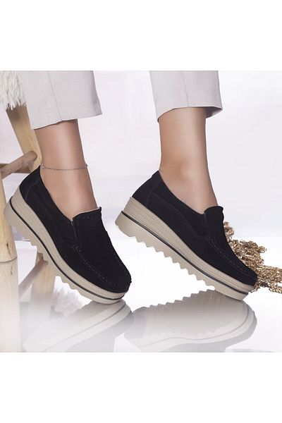 MODA STİL Khadye platform shoes, black suede, 40