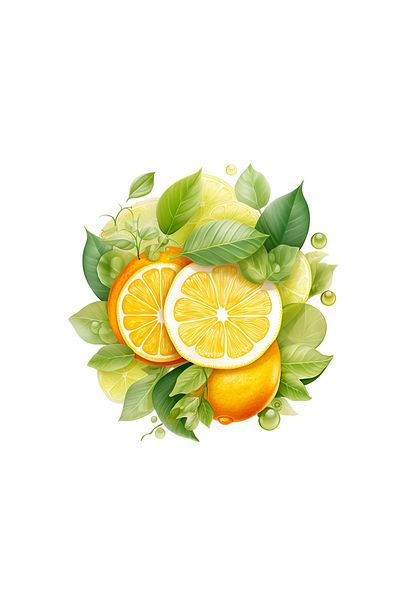INOVATIX Set de 8 autocolante cu portocale, lămâi și lime, INOVATIX®. 6 cm