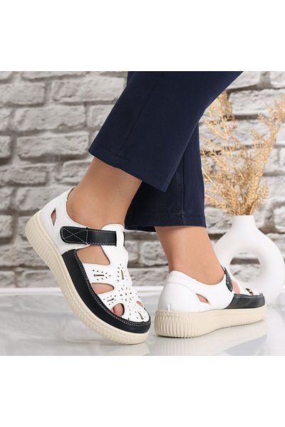 MODA STİL Women's Casual White Shoes Made of Benia Ecological Leather, 39
