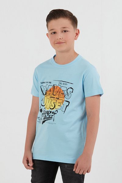 Fulla Moda Tricou pentru băiat 100% bumbac Waves Sunset Printed