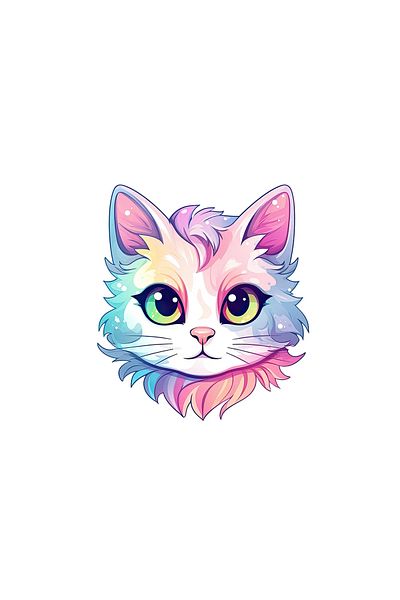 INOVATIX Set of 8, Ruby Cat Sticker, INOVATIX®. 6 cm