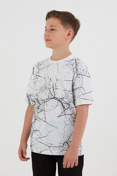 Fulla Moda Tricou pentru băiat cu decolteu rotund cu imprimeu Lightning