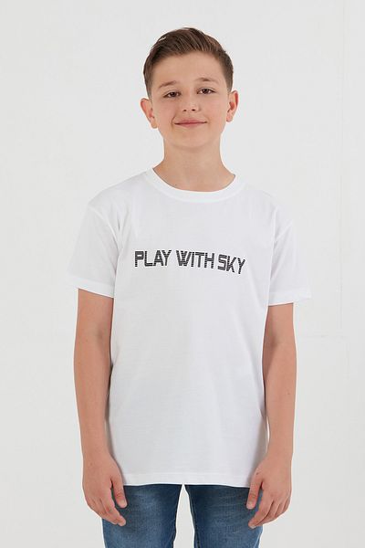 Fulla Moda Tricou pentru băiat, 100% bumbac, cu imprimeu Play With Sky
