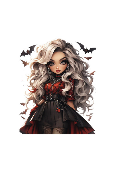 INOVATIX Set de 8 piese, autocolant păpușă demon Amy, INOVATIX®. 6 cm