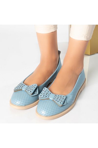MODA STİL Women's blue ballerinas, Carmen, eco-leather, 37