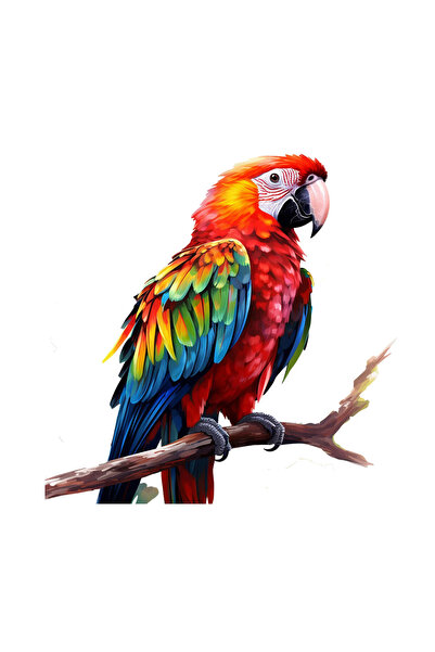 INOVATIX Set de 8 bucăți, autocolant colorat cu papagal Macau, INOVATIX®. 6 cm