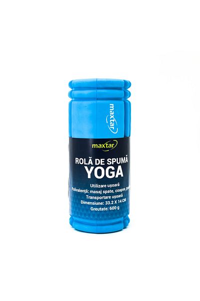 Maxtar rolă, pentru masaj și yoga, antrenament Pilates, 33,2 x 14 CM, albastră