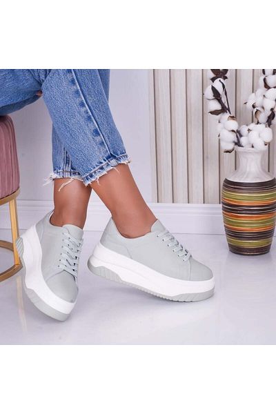 MODA STİL Women's casual shoes Mint Green made of natural leather Dya, 38