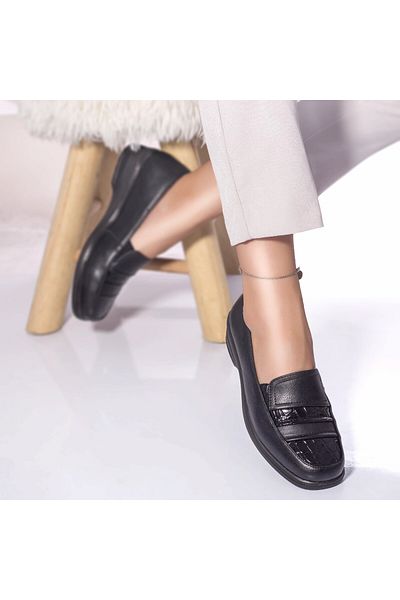 MODA STİL Casual shoes moccasins eiko black eco-leather, 37