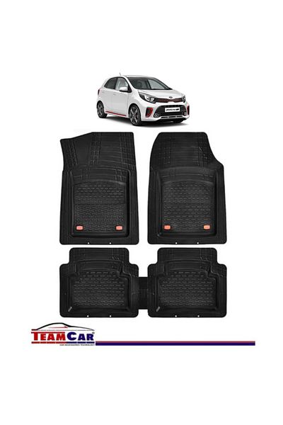 TEAMCAR ® Car Mats Kia Picanto JA (2017-present) - Black - Durable Rubber Tray Type