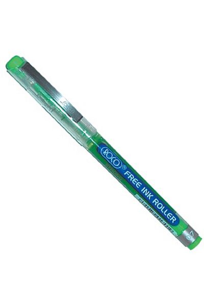 Roco Free Ink Roller Liquid Ink Pen - Light Green Ink, 0.7mm, Needle Tip