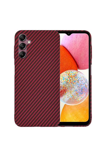 Techsuit Case for Samsung Galaxy A14 4G / A14 5G - Techsuit Carbonite FiberShell - Red