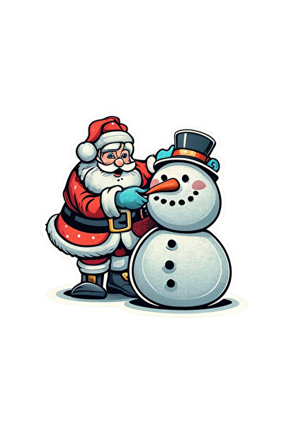 INOVATIX Set de 8 piese, autocolant Moș Crăciun pune nasul omului de zăpadă, ...