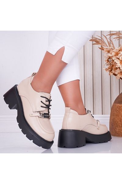 MODA STİL Women's Casual Shoes Nude Made of Organic Leather Loris, 37