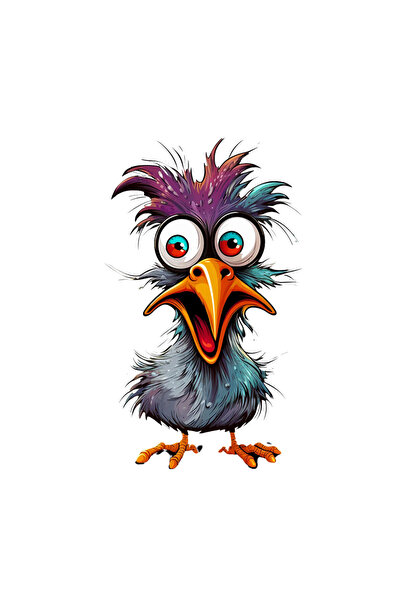 INOVATIX Σετ 8 τεμαχίων, Αυτοκόλλητο Crazy Bird Stephen, INOVATIX®. 6 εκ.