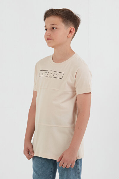 Fulla Moda Μπλουζάκι για αγόρι με ρουστίκ κείμενο από 100% βαμβάκι