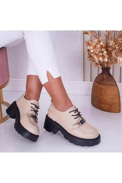 MODA STİL Women's Casual Shoes Nude Made of Organic Leather Loris, 37