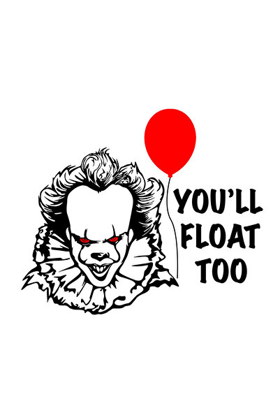 INOVATIX Set de 8 piese, autocolant Pennywise Vei pluti și tu, INOVATIX®. 6 cm