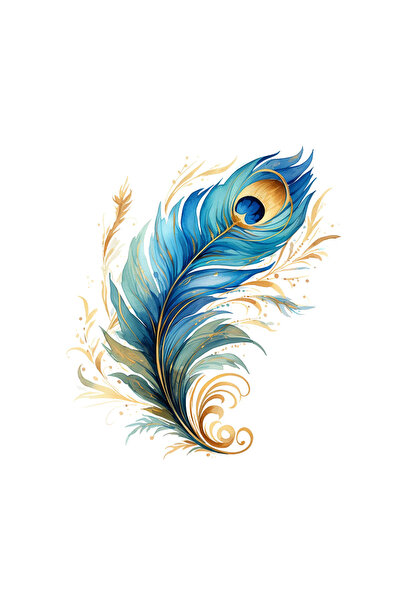 INOVATIX Set de 8 bucăți, autocolant cu pană de păun inocent, INOVATIX®. 6 cm