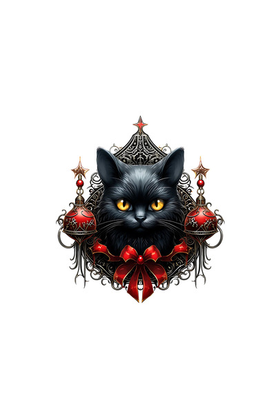 INOVATIX Set de 8 piese, autocolant Pisică neagră cu globuri roșii, INOVATIX®...