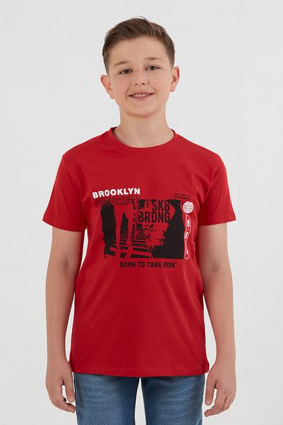 Fulla Moda 100% Cotton Brooklyn Printed Boy's T-Shirt