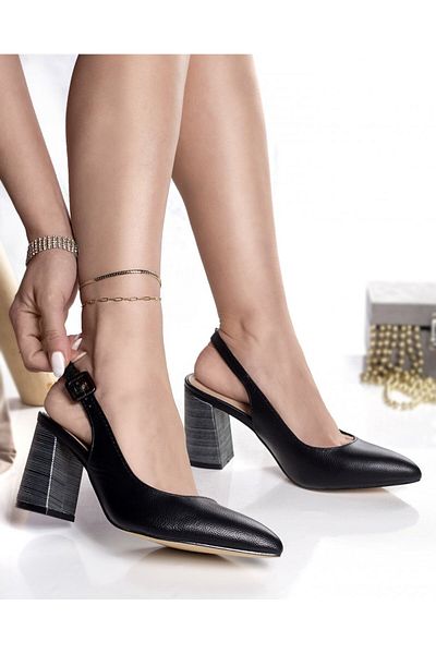 MODA STİL Women's black shoes, ecological leather, Roslin, 39