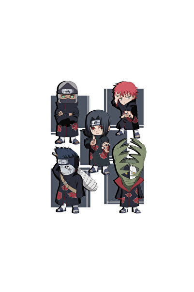 INOVATIX Set de 8 autocolante cu Războinicii Naruto, INOVATIX®. 6 cm