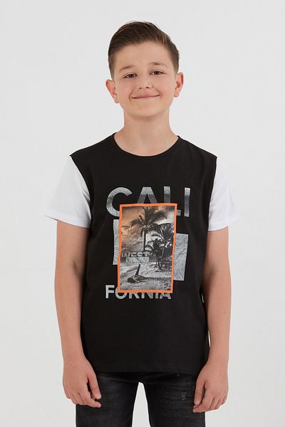 Fulla Moda 100% Cotton Palm Printed Boy's T-Shirt