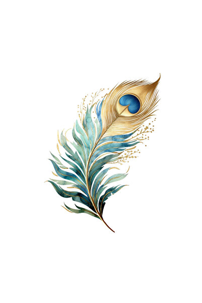 INOVATIX Set de 8 bucăți, autocolant cu pene de păun, INOVATIX®. 6 cm