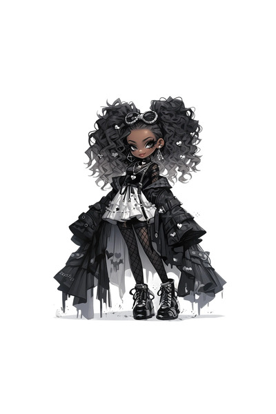 INOVATIX Set of 8 pieces, Sticker Demon Doll Casilda, INOVATIX®. 6 cm