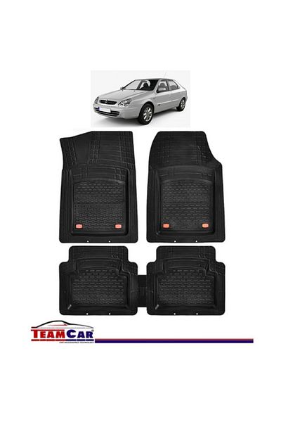 TEAMCAR ® Car Mats Tray Type Compatible Citroen Xsara (1997-2006) Black Durable Material