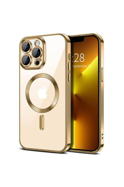 Techsuit Case for iPhone 13 Pro - Techsuit Luxury Crystal MagSafe - Gold