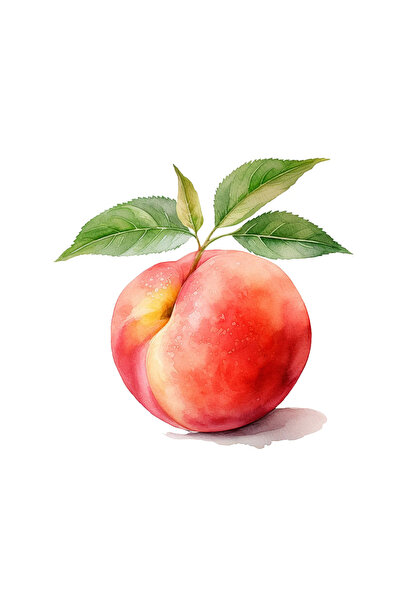 INOVATIX Set de 8 piese, Autocolant O piersică cu frunze, INOVATIX®. 6 cm