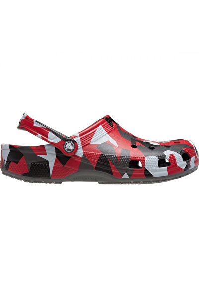 Crocs 211009 Παντόφλες Unisex Geo Camo Clog Κόκκινες