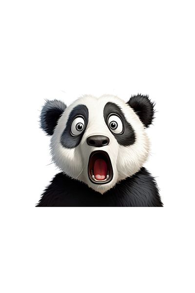 INOVATIX Set de 8 bucăți, autocolant cu panda surprins, INOVATIX®. 6 cm