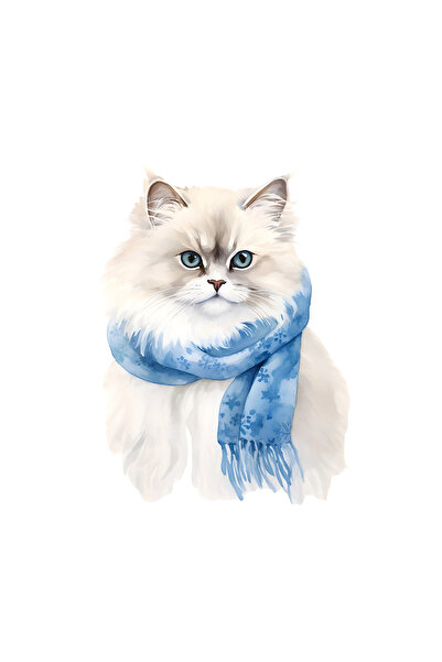 INOVATIX Set de 8 piese, autocolant pisică persană albă, INOVATIX®. 6 cm