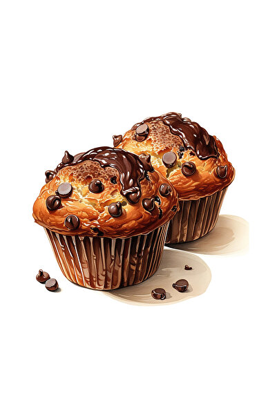 INOVATIX Set de 8 autocolante cu brioșe cu ciocolată, INOVATIX®. 6 cm