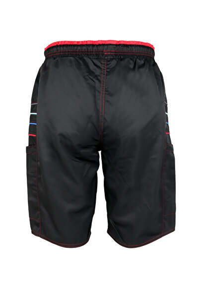 LUGMO Ανδρικό μαγιό με 2 τσέπες με φερμουάρ, βαμβακερή επένδυση που απορροφά το νερό, μαύρο K-195