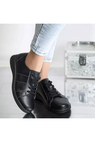 MODA STİL Casual shoes bety black genuine leather, 39