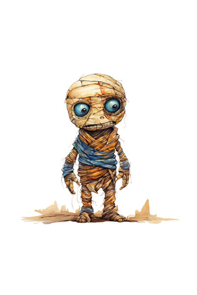 INOVATIX Set de 8 piese, autocolant Mumia Monstrul Nervos, INOVATIX®. 6 cm