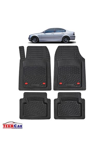 TEAMCAR Covorașe auto tip tavă compatibile cu BMW Seria 3 E46 (1998–2006), negre, material durabil