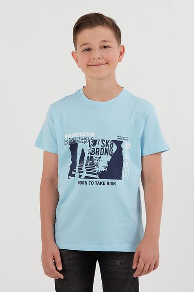 Fulla Moda Tricou pentru băiat, 100% bumbac, imprimat Brooklyn