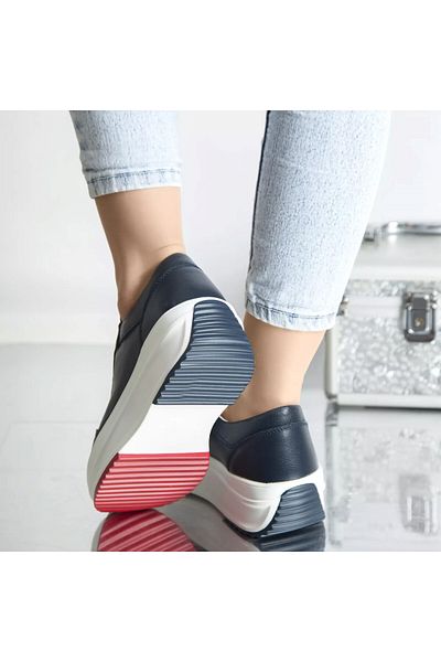 MODA STİL Diana navy sports shoes, natural leather, 40
