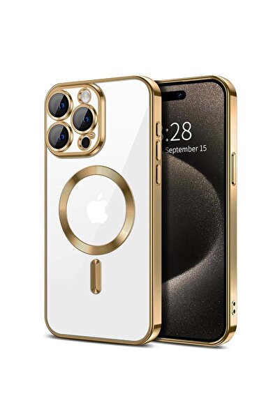 Techsuit Husă pentru iPhone 15 Pro Max - Techsuit Luxury Crystal MagSafe - Auriu