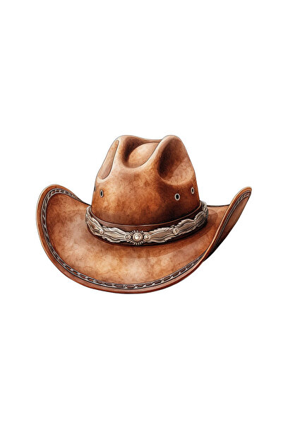 INOVATIX Set de 8 autocolante cu pălărie de cowboy Merlin, INOVATIX®. 6 cm