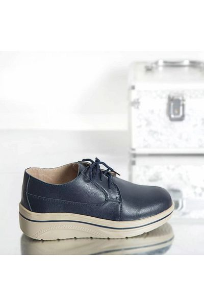 MODA STİL Ruby navy platform shoes, genuine leather, 41
