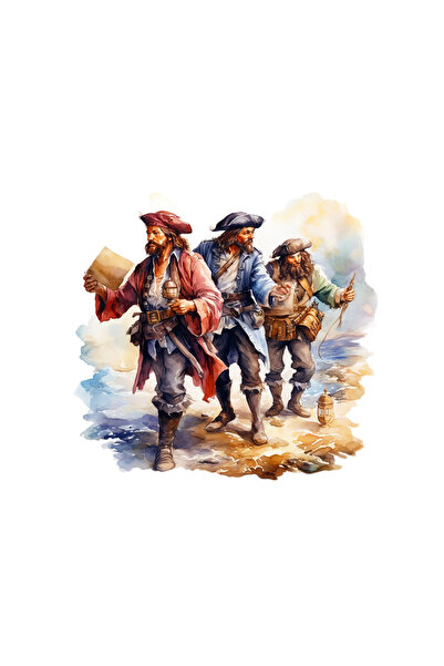 INOVATIX Set de 8 piese, autocolant Pirați care caută comoară, INOVATIX®. 6 cm