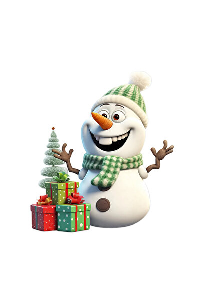 INOVATIX Set de 8 autocolante Olaf cu cadouri de Crăciun, INOVATIX®. 6 cm