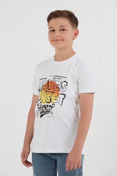 Fulla Moda Αγόρι μπλουζάκι από 100% βαμβάκι Waves Sunset printed