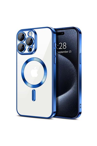 Techsuit Husă pentru iPhone 15 Pro Max - Techsuit Luxury Crystal MagSafe - Albastru intens
